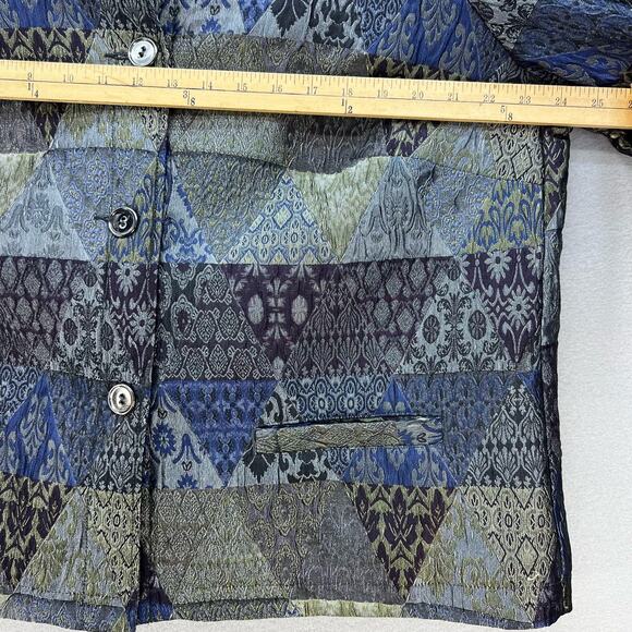 VTG Norton McNaughton Jacket Women's 1X Metallic Purple Gold Pockets Grandma - Picture 9 of 11